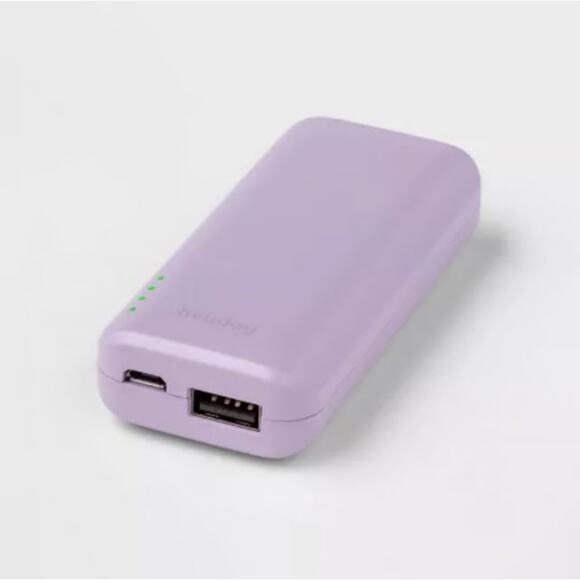 Heyday 4000mAh Power Bank Portable Charger - Pastel Purple/Lavender - Picture 1 of 3